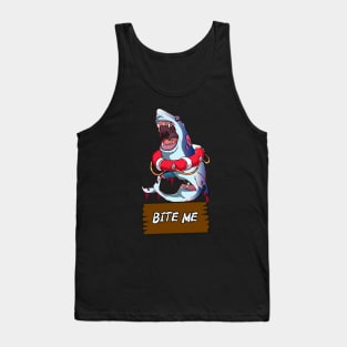 Bite me Shark Zombie Tank Top